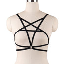 3 PCS Hollow Shoulder Strap Bra Five-Pointed Star Strap Underwear, Size: Free Size Adjustable(Black)
