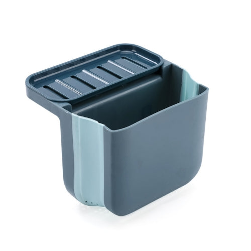 2 PCS Kitchen Fruit Vegetable Drain Basket Foldable Storage Sink Food Residue Filter Sponge Rack(Blue)