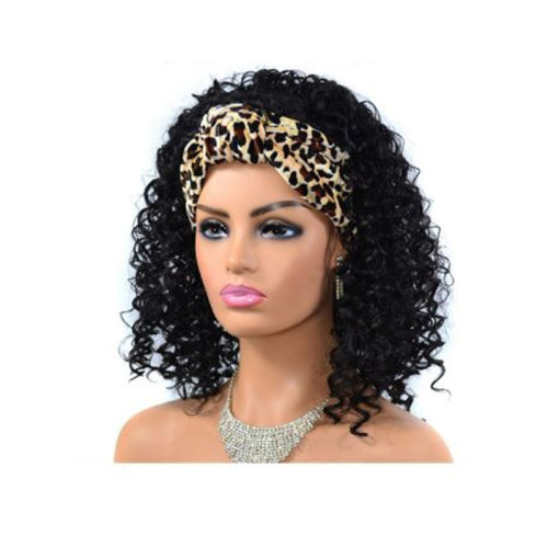 Headscarf Wig Black Gradient Small Curly Wig Explosive Headgear, Colour: 13.TJH6-1B#