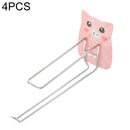 4 PCS Cartoon Hanger Storage Rack Paper Towel Rack Hanger Rack(Piggy Stainless Steel)