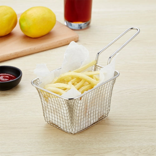 J13443L Stainless Steel Mini Fries Basket Restaurant Snack Bread Plate