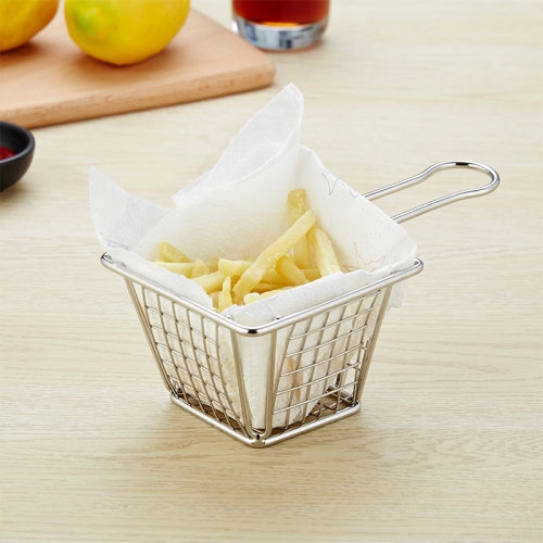 J13448S Stainless Steel Mini Fries Basket Restaurant Snack Bread Plate