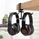 Universal Metal Headphone Double Bracket Headphone Hanger Desktop Lock Clip Headphone Display Shelf(Black)