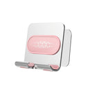 2 PCS Wall-Mounted Mobile Phone Holder Creative Sticking Multifunctional Storage Rack, Colour: Metal Silver+Pink B10