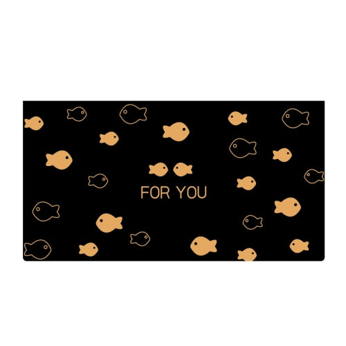 12 PCS Black Bronzing Greeting Card Holiday High-End Golden Blessing Greeting Card With Envelope(Small Fish)