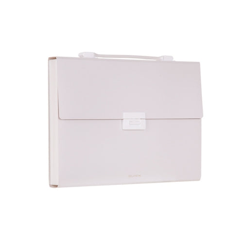 Deli 72410 A4 Layered File Information Bag Office Student File Storage Bag(Light Gray)