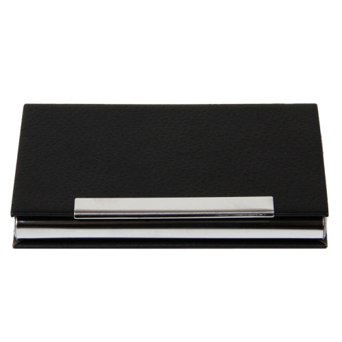 Deli 7628 Portable Business Card Case Leather Magnetic Buckle Business Card Holder Bag(Black)