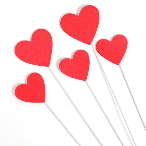 20 PCS Valentine'S Day Soft Clay EVA Love Cake Decoration EVA Five-pack Aluminum Wire Love