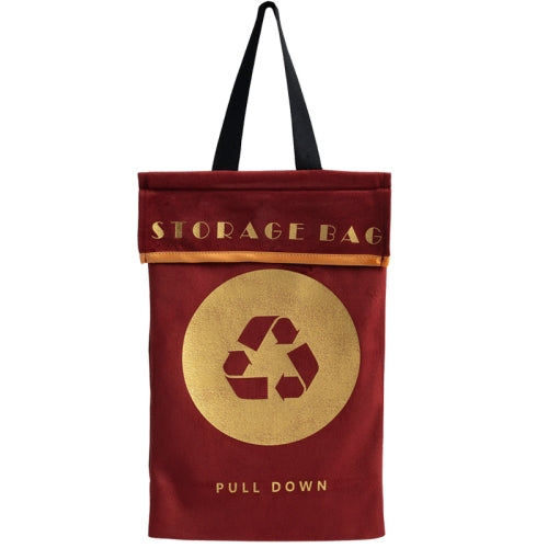 2 PCS Velvet Wall-Mounted Garbage Bag Storage Hanging Bag Multifunctional Storage Bag(Dark Red)