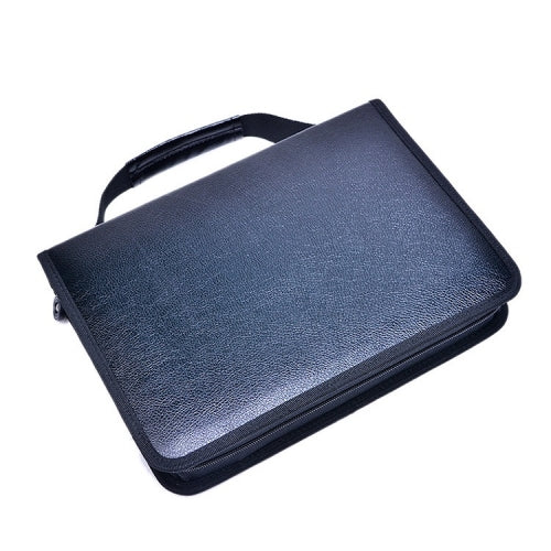 Solid Color Large Capacity 150 Hole Square PU Pencil Case(Black)