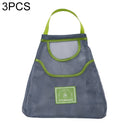 3 PCS Multifunctional Mesh Bag Storage Bag Portable And Carryable Hanging Bag For Fruit And Vegetable, Colour: Green (Medium)