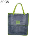 3 PCS Multifunctional Mesh Bag Storage Bag Portable And Carryable Hanging Bag For Fruit And Vegetable, Colour: Green (Oversized)