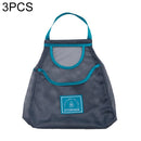 3 PCS Multifunctional Mesh Bag Storage Bag Portable And Carryable Hanging Bag For Fruit And Vegetable, Colour: Blue (Medium)