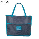 3 PCS Multifunctional Mesh Bag Storage Bag Portable And Carryable Hanging Bag For Fruit And Vegetable, Colour: Blue (Large)