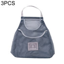 3 PCS Multifunctional Mesh Bag Storage Bag Portable And Carryable Hanging Bag For Fruit And Vegetable, Colour: Gray (Medium)