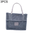 3 PCS Multifunctional Mesh Bag Storage Bag Portable And Carryable Hanging Bag For Fruit And Vegetable, Colour: Grey (Large)