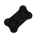 Pet Silicone Folding Bowl Mat Non-Slip & Bite Resistant Portable Feeding Bowl(Black )