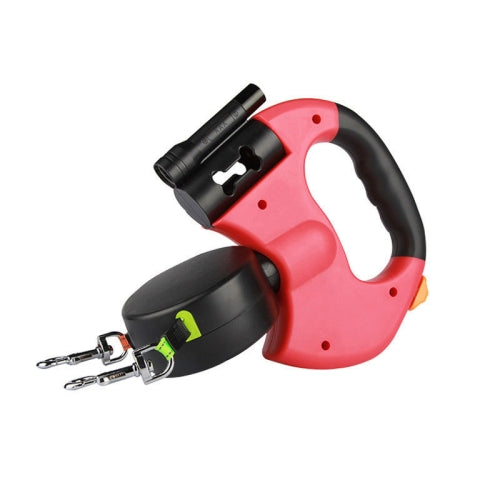 Medium & Large Dog Tractor With LED Light For Night Travel Lighting Traction Rope(Red)