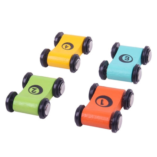 8 PCS Wooden Speed Mini Race Car Early Childhood Education Puzzle Hand-Eye Coordination Toy, Random Color Delivery