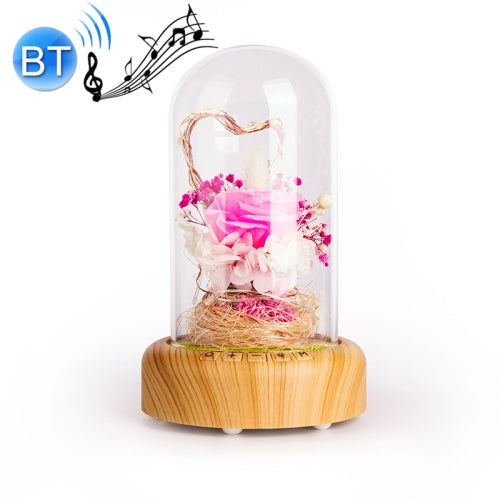 Wishing Bottle LED Night Light Immortal Flower Bluetooth Speaker Desk Lamp, Style: Pink Flower