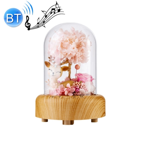 Wishing Bottle LED Night Light Immortal Flower Bluetooth Speaker Desk Lamp, Style: Fawn