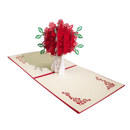 3 PCS Rose 3D Stereo Greeting Card Creative Handmade Paper Carving Card