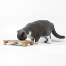 Bamboo And Wood Ceramic Cat Bowl Pet Supplies, Specification: Double Bowl