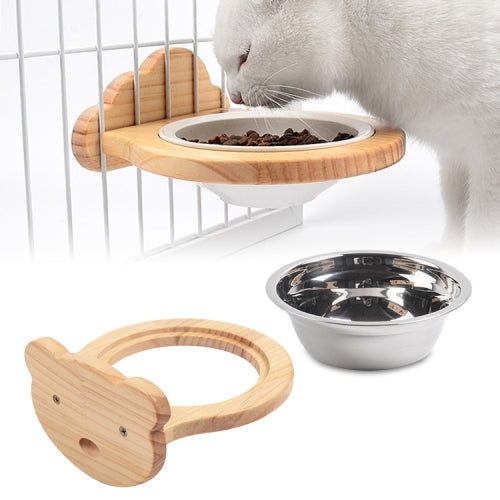 Pets Freely Adjustable Hanging Cage Bowl, Specification: Stainless Steel Bowl Bear Head