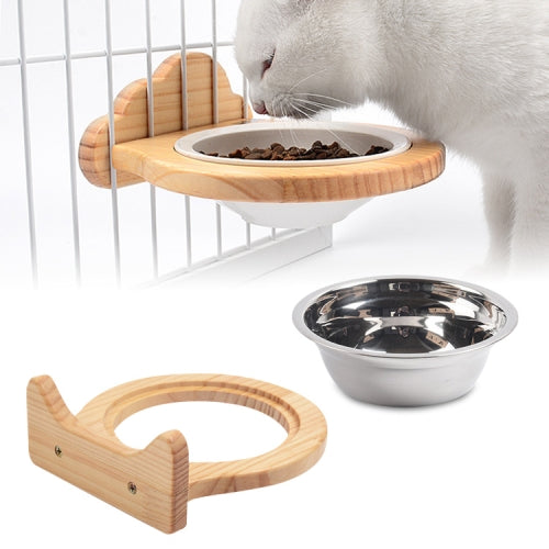Pets Freely Adjustable Hanging Cage Bowl, Specification: Stainless Steel Bowl Cat Head