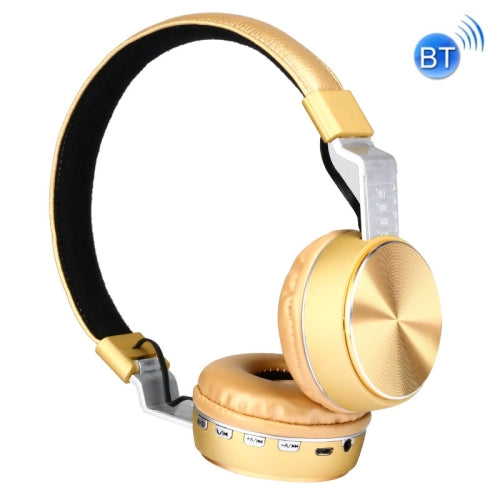 FG-66 Subwoofer Wireless Bluetooth Headset Support TF Card & FM Radio(Golden)