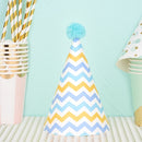 20 PCS Cute Children Bronzing Birthday Hats Cake Baking Decoration Party Hats Blue Ripple