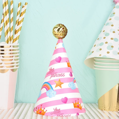 20 PCS Cute Children Bronzing Birthday Hats Cake Baking Decoration Party Hats Crown Princess