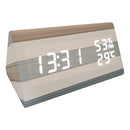 Luminous Silent Thermo-Hygrometer Blue Color Bar Alarm Clock Electronic Clock Humidity Triangle White Light