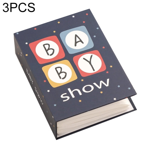 3 PCS 6 Inch 100 Sheets Photo Album 4D Interstitial Album(Baby Show-12)