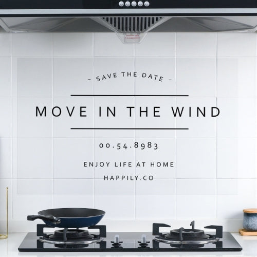 3 PCS Kitchen Stoves High Temperature Oil-Proof Wall Stickers Ceramic Tile Waterproof Oily Fume Stickers(Letter)
