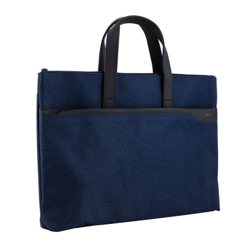Deli 63750 Office Portable Zipper Document Bag Double-Layer Conference Information Bag(Blue)