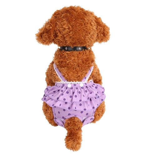 Menstrual Physiological Pants For Pet Dog Polka Dot Skirt And Bib Physiological Pants, Size: XXL(Purple)