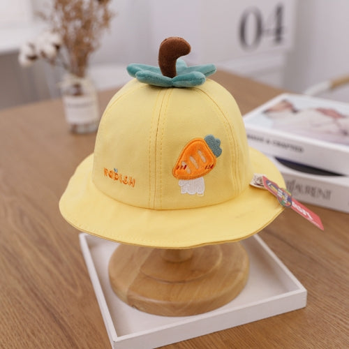 C0371 Cartoon Fruit Pattern Baby Pot Hat Fisherman Hat, Size: Around 48cm(Yellow)