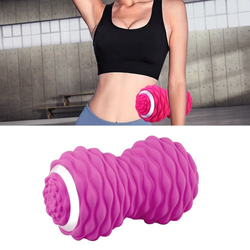 Massage Fitness Electric Silicone Massage Ball Muscle Relaxation Fascia Ball Peanut Shape Yoga Ball(Rose Red)