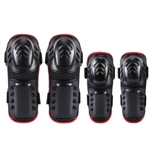 SULAITE Porous Knee And Elbow Pads Anti-Seismic Protection Anti-Fall Roller Skating Ski Bike Protective Gear, Specification: Free Size(Black Red)