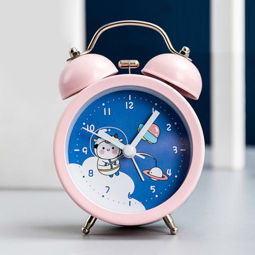 Cartoon Children High Volume Alarm Multifunctional Bedside Clock, Colour: Blue Space Cow