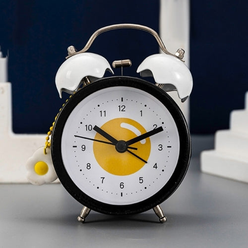 Cartoon Children High Volume Alarm Multifunctional Bedside Clock, Colour: Black Eggs