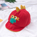 MZ8267 Autumn Cartoon Alphabet Little Dinosaur Embroidery Pattern Children Cap, Size: 48cm Adjustable(Red)