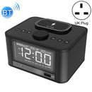 M7-QI Wireless Charging Clock Bluetooth Audio Support TF Card & U Disk & AUX UK Plug(Black)