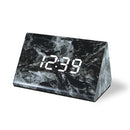 LED Electronic Clock Marble Sound Control Alarm Clock Small Triangle Black Pattern