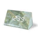 LED Electronic Clock Marble Sound Control Alarm Clock Small Triangle Gray Pattern