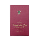 8 PCS Metal Red Special Paper Greeting Card Retro Bronzing New Year Greeting Card(Bull Head)