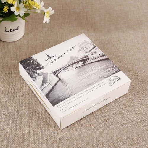 30 PCS Pizza Takeaway Packaging Carton Pizza Packaging Box, Specification: 8 Inches: 20x20x4cm(Bridge)
