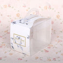50 Pieces Set Portable Transparent Pieces Cake Box Mousse Pastry Packaging Box, Colour: Small Marble Pattern (Without Tray)