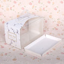 50 Pieces Set Portable Transparent Pieces Cake Box Mousse Pastry Packaging Box, Colour: Large Marble Pattern (With Tray)